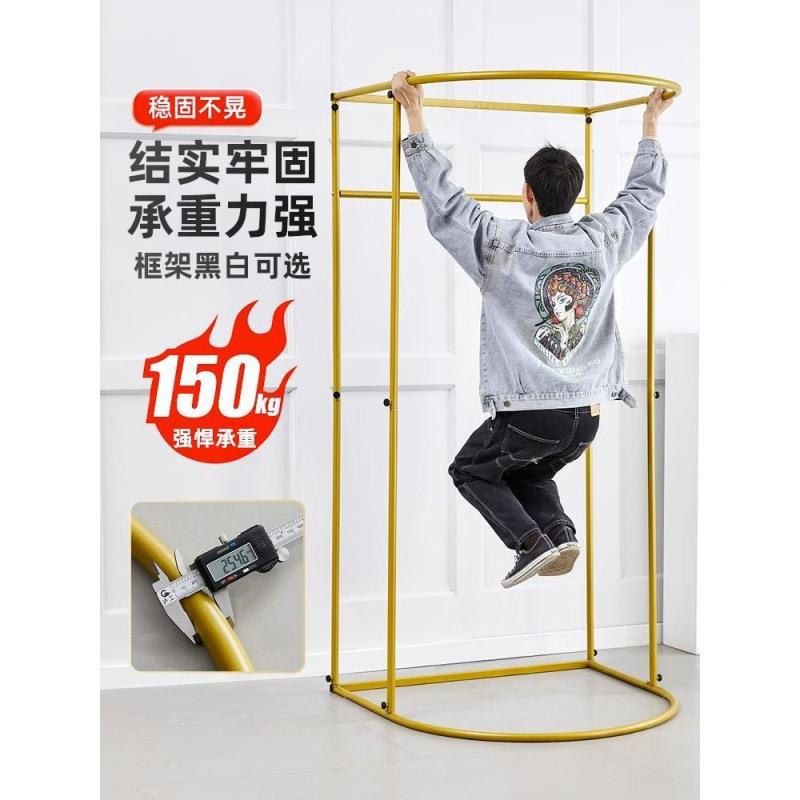 商714场动试衣店间移门帘更衣室服装展架便携示式落地布帘简易换