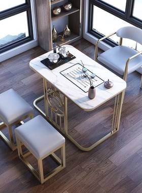 71068T茶轻奢岩板阳台一体茶桌茶台套装家用泡公室功办夫茶台小桌