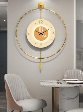 新客中个性创艺钟表挂钟厅LE灯光装饰壁灯DNDV时钟餐式厅墙挂表暖