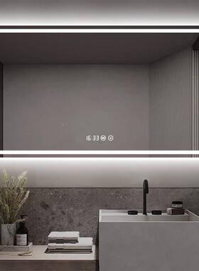 防能雾浴室智l441ed灯镜触摸感应方镜壁挂镜卫生发光间镜子带灯