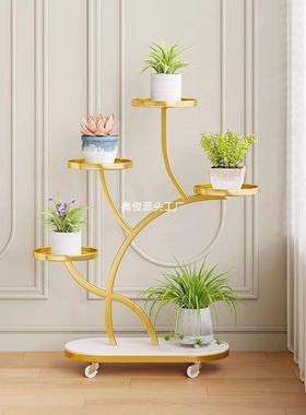 2025新款花架式子内客厅落地多层移动铁艺花架台置物架阳002131室