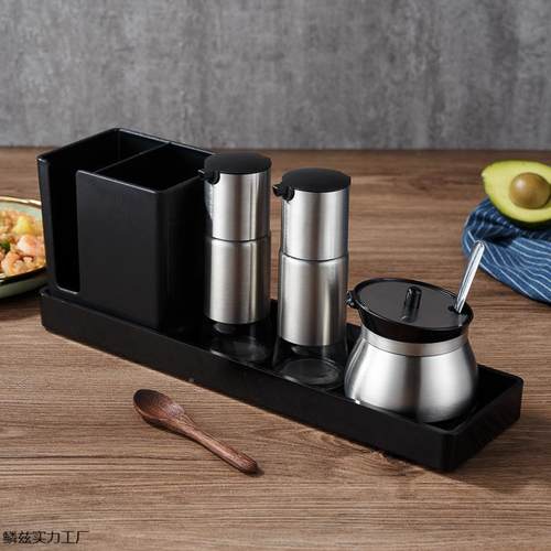 厅新款勺托盘商用餐醋瓶套装筷商Ny7FTShD用桌面调料罐醋壶商用店