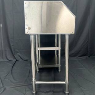 不锈钢子工作台桌三围边单双层带厨房用切菜操作专台挡板长方QRH