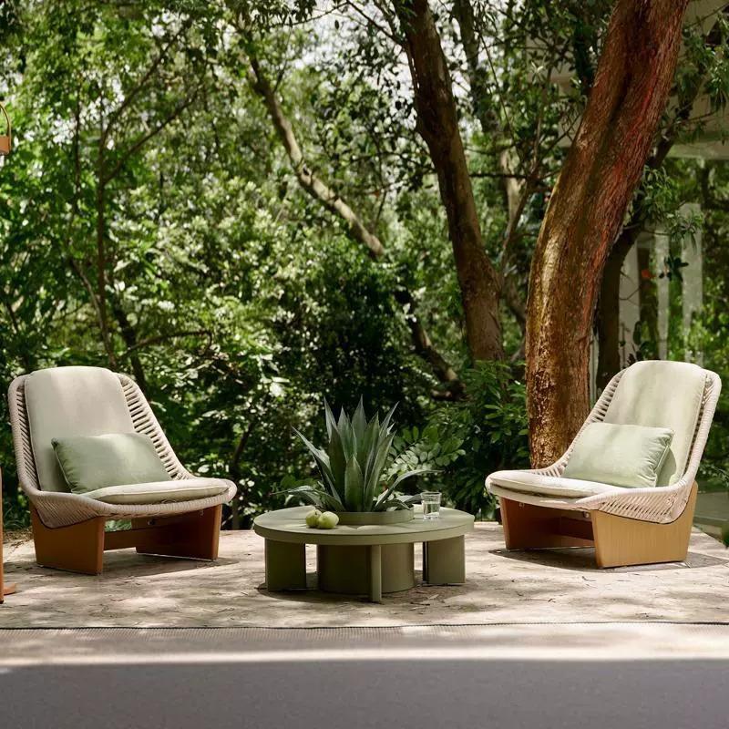 户外沙发藤编庭院家具防水民宿样板房酒店别墅阳台休闲设计师组合