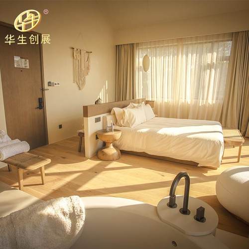 民宿酒店工程商务酒店客房成套家具酒店床箱酒店床屏酒店床头柜