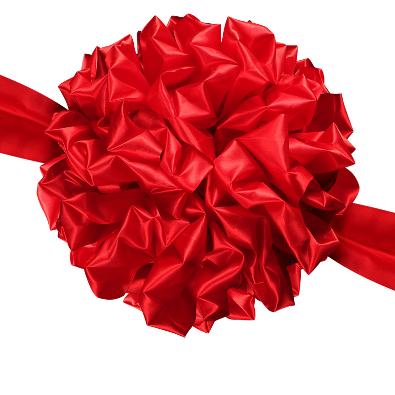 结婚大红花球别墅农村自建房窗大门装饰院子阳台栏杆布置中式婚礼