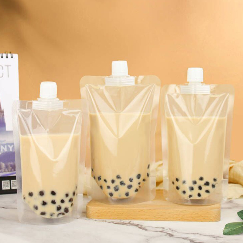 大口径自立吸嘴袋珍珠奶茶袋子打包袋一次性饮料豆浆袋透明果汁袋
