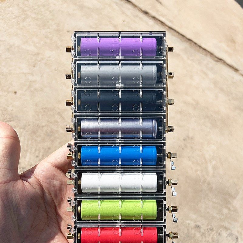 新款DIY18650免焊接电池盒可拼接12v单节串并联21700大电流带盖子