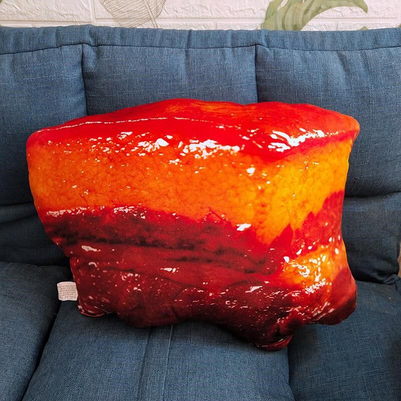 创意仿真红烧肉五花肉毛绒玩具烤鸭牛排食物零食抱枕恶搞搞怪玩偶