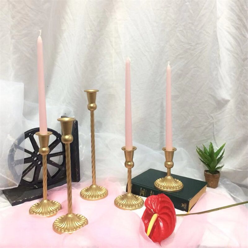 金属铁艺单头复古蜡烛台摆件浪漫婚庆餐桌烛光晚餐道具婚礼装饰品