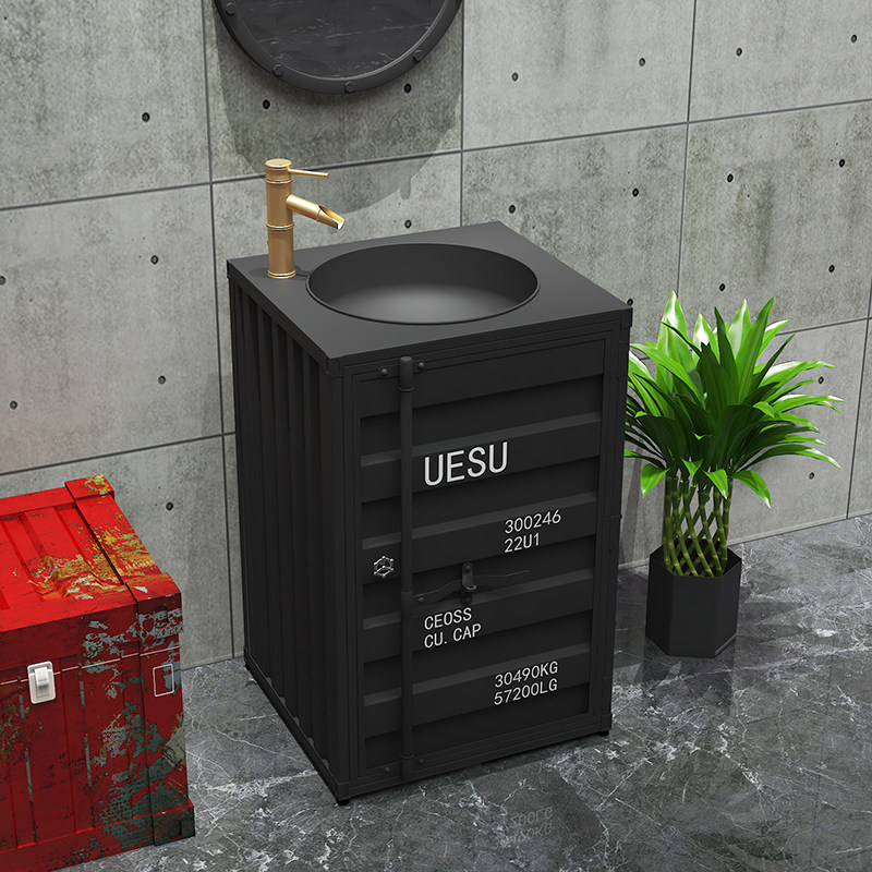 酒吧复古工业风立柱洗手盆柜商用创意集装箱洗手台个性落地洗手池