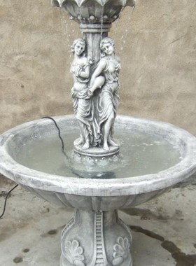 庭院假山鱼池水池增氧加湿摆设流水喷泉时尚装饰品花盆欧式摆件