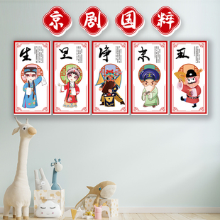 幼儿园京剧国粹环创培训机构戏曲传统文化背景墙3d立体墙贴装饰画
