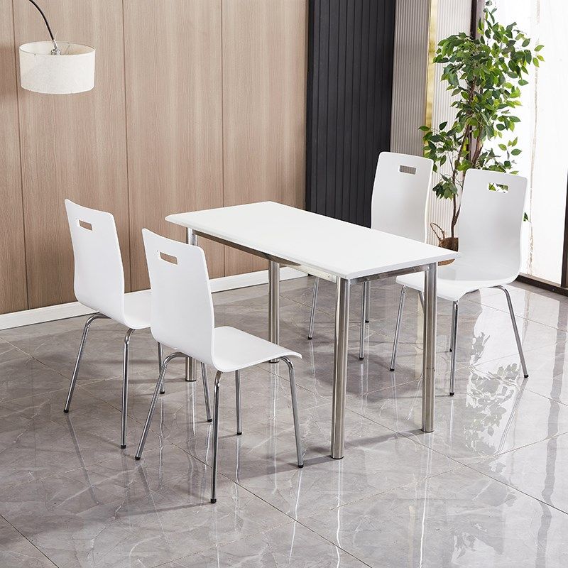 不锈钢食堂餐桌椅学校公司单位员工小吃店4人6人分体快餐桌椅组合