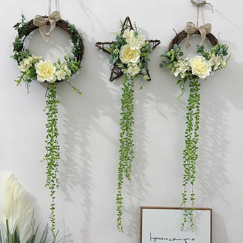 墙面装饰品花环挂饰店铺橱窗幼儿园客厅卧室阳台背景墙上绿植壁挂