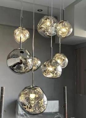 F7N1设计熔岩N餐厅F87989M6吊灯时别尚简约loft楼梯墅复式师公寓