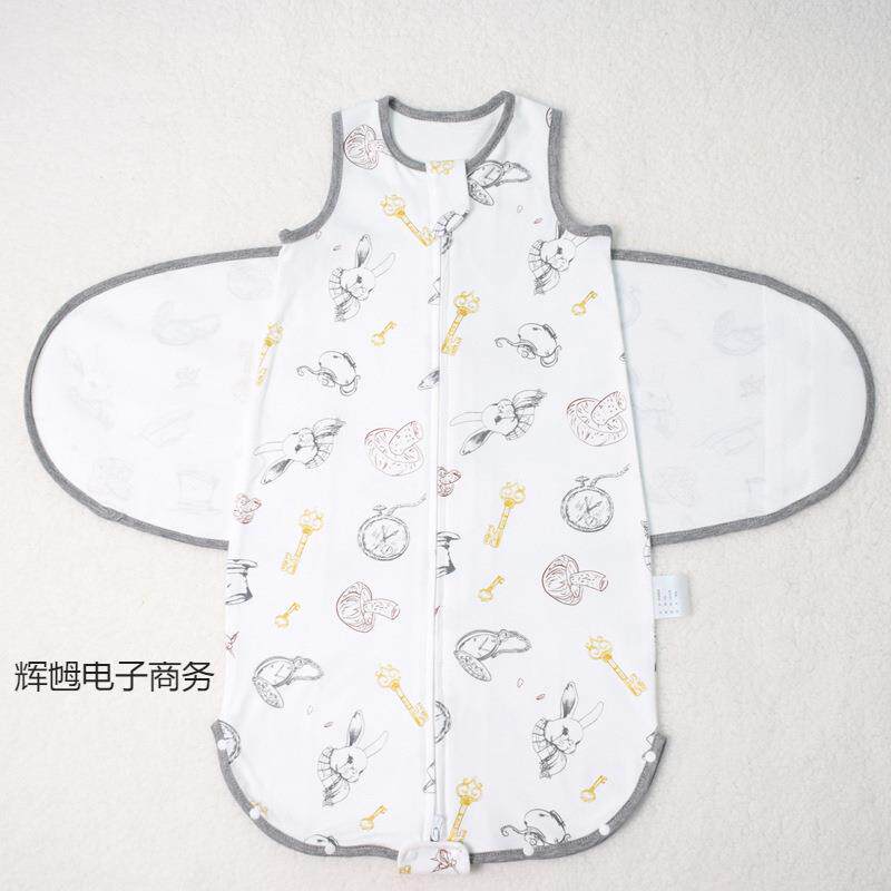 初婴儿四襁褓式睡袋防惊跳包巾用春夏季Pfmsjdad通薄踢款宝宝抱被