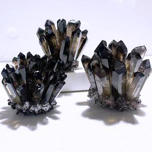 茶晶簇水摆件矿水茶晶晶簇标能晶量石消无品牌/磁净化家居桌面摆