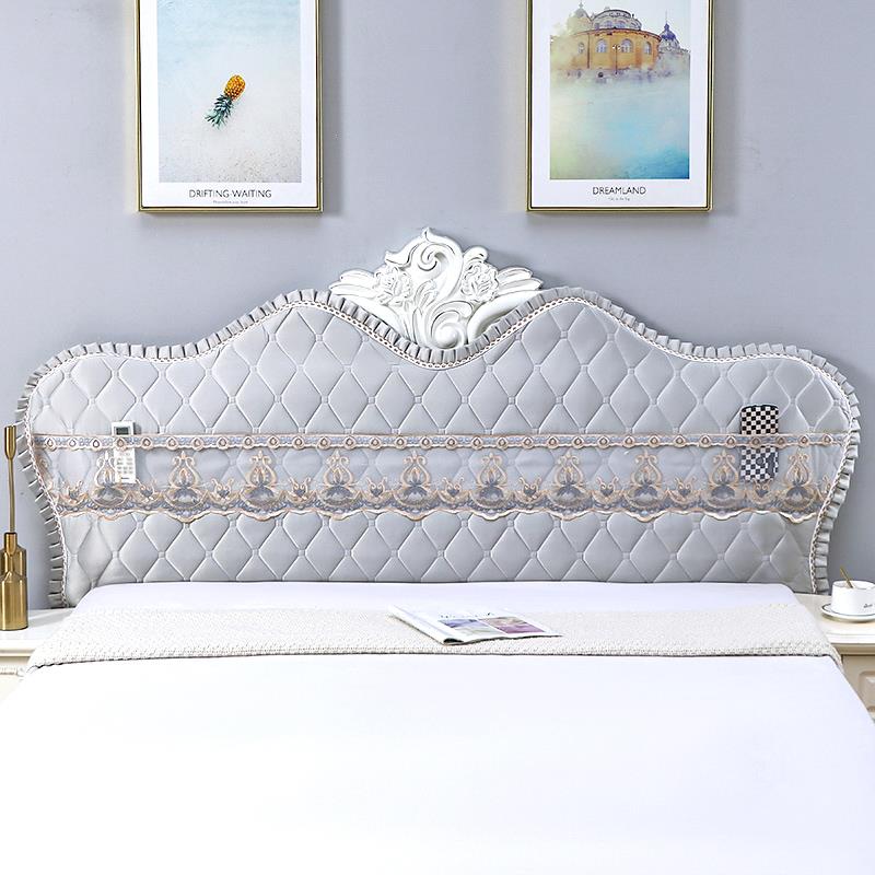 3E5W1无品牌/床头罩202新款欧式升级加厚规定做弧形不则布艺套全