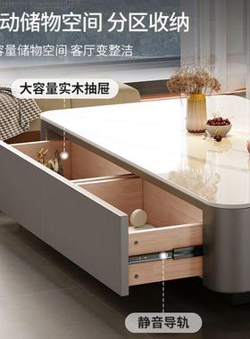 fL现E202型5款新茶ZHX几小户家用客厅落地代高挡轻奢茶桌岩板电视