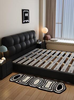 床意泡式床主卧现代厂家直供简约1.米小户型婚床黑色芙软包床储物