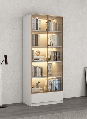木书柜一体组合书实约架轻奢玻门客ZG-67155厅落地整墙书璃橱简现