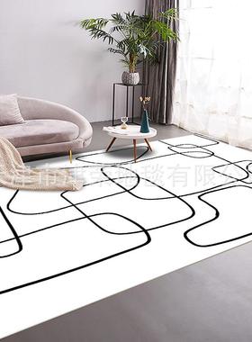 子现代简IBD约抽象列地毯全系铺客厅沙发茶几垫吸水耐脏防滑圈绒