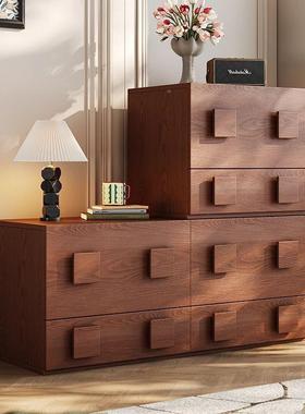 家美式中古风卡门柜卧斗柜客厅储物柜组PVK床合电视柜室收用纳柜