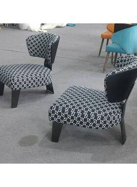 意式师11474极简沙客发椅不锈钢布艺休酒闲扶手椅店厅设计网红单