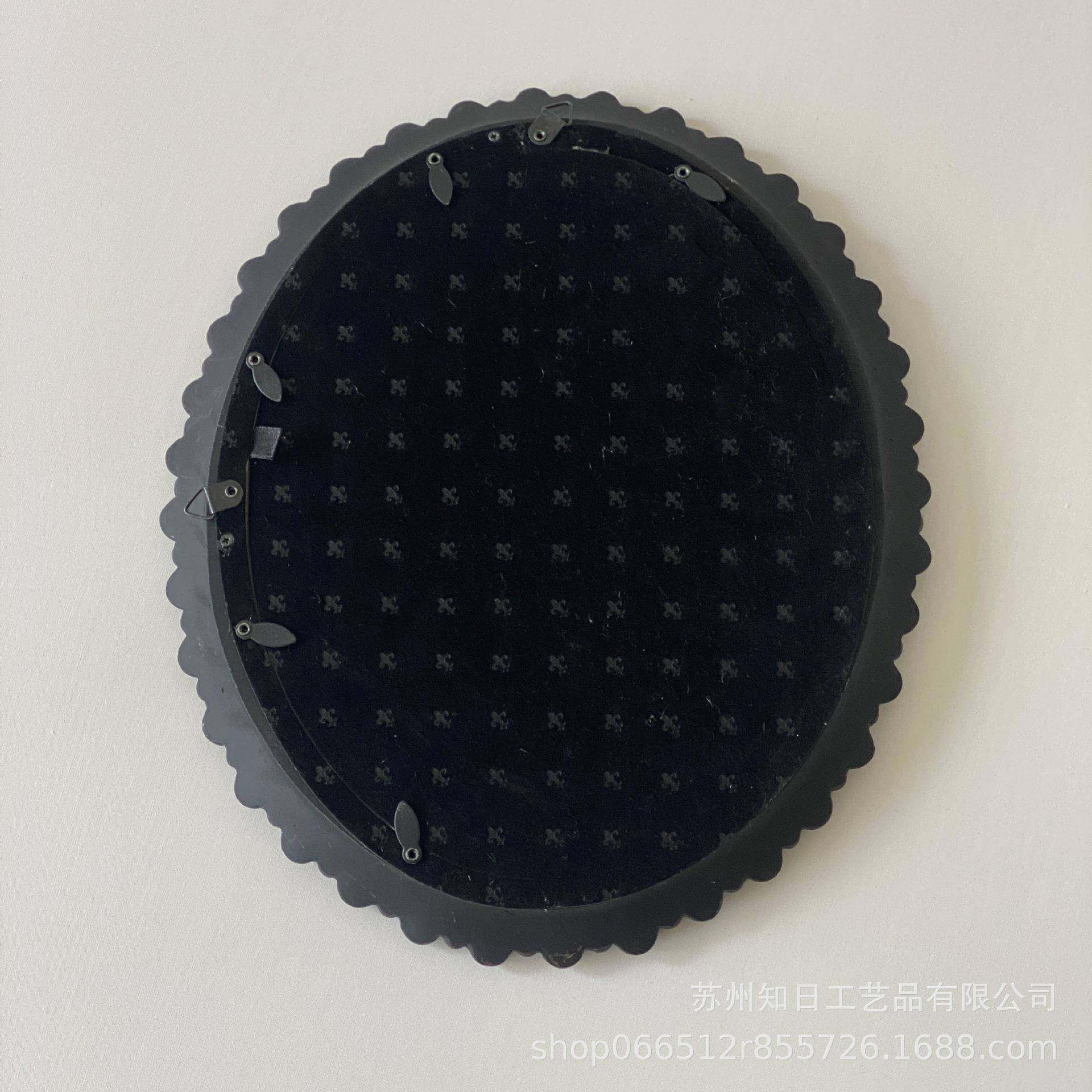 黑色椭古画框复古黑金圆珠树脂中相框装饰油无品牌/画框照圆片墙