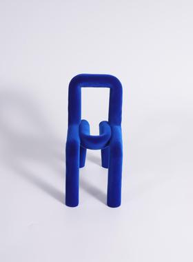 茶现代术轻奢创B0520家居样板间装饰品玄关几意植绒椅子工艺品艺