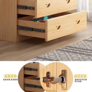 儿童实木小衣柜家用卧室全实木大衣橱现代简约开门纯原木松木衣柜