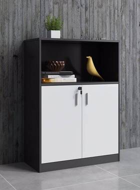 办公具文RFD件料柜木质家资柜案柜收纳矮柜办公室档书柜储物茶水