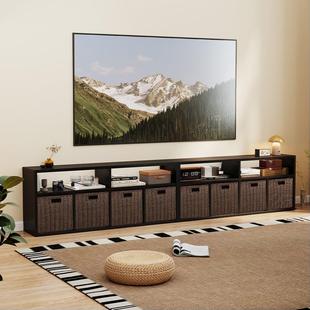 家≌客厅落地电视柜225新款 用纳储物柜一体收小户0ELT型格子卡莱