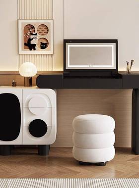 意式轻奢梳妆台镜APN子妆隐翻盖式斗柜一体小梳台小户型窄妆化桌