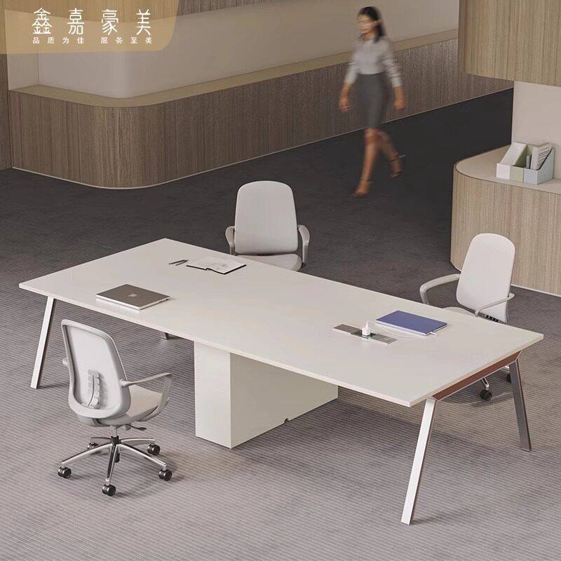 会议桌简约现代小型接待长方形会客商务洽谈大型会议室桌椅组合