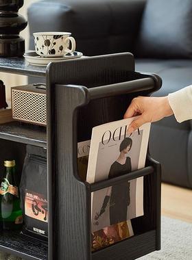 木边几小茶几可移家动客实厅沙发侧边小柜用黑色推JZQ车储物柜置