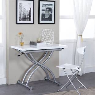 高迈登 升降茶几餐桌两用现代简约多功能茶几小户型钢化玻璃茶几