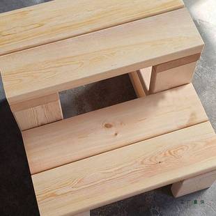 阳台登高垫脚踏成人梯凳实木家用楼梯踏步小楼梯两层飘窗台阶凳子