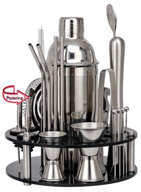 CG1264新款克旋转套装防跌落果针鸡尾酒具调酒器酒亚吧工25力件套