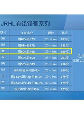 60040有铅焊锡膏Sn68120P中b40锡浆温免洗锡膏6锡8#含铅浆3号粉50