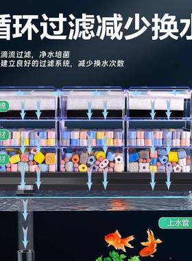 滴盒鱼上缸流上滤盒净水40501过器外挂式三合一草缸置循环滤系统