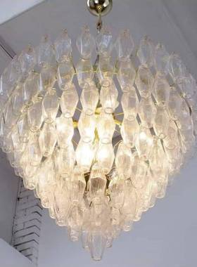 法式玻璃JDJ拉诺中古客厅吊灯彩复式楼大厅别墅楼餐梯厅穆卧室色