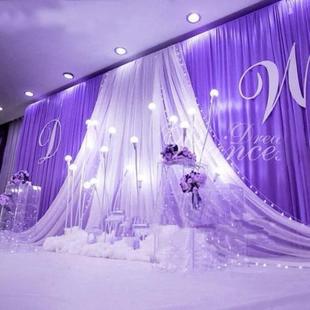 典纱幔品婚庆景庆道具舞台迎新宾区签到台创意YOD布置婚背礼帷幔