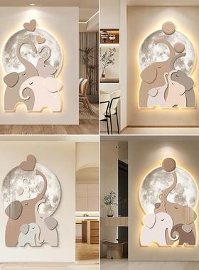 轻奢入户玄关装YSV饰创型过道墙上画挂画意走廊尽头高档造灯画寓