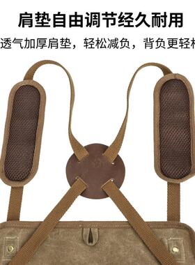 围酷匠厚布开叉工具裙防水加厚复帆K782古园多林用收纳工匠围裙