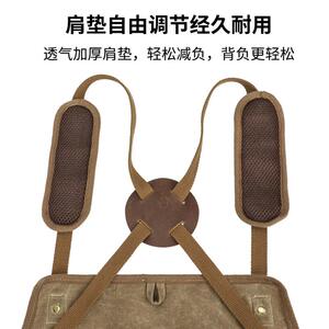 围酷匠厚布开叉工具裙防水加厚复帆K782古园多林用收纳工匠围裙
