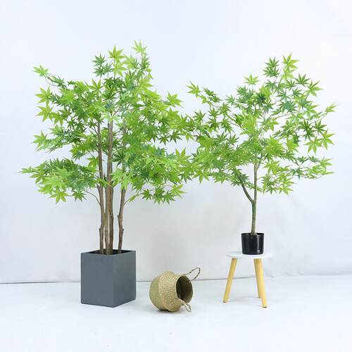 仿真红树枫树假红枫植物景枫FZFS叶装盆栽客厅落地摆件仿造真饰绿