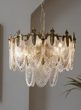 式室复美古全铜KTA吊灯轻奢大气法式玻璃别客厅餐厅卧墅灯具