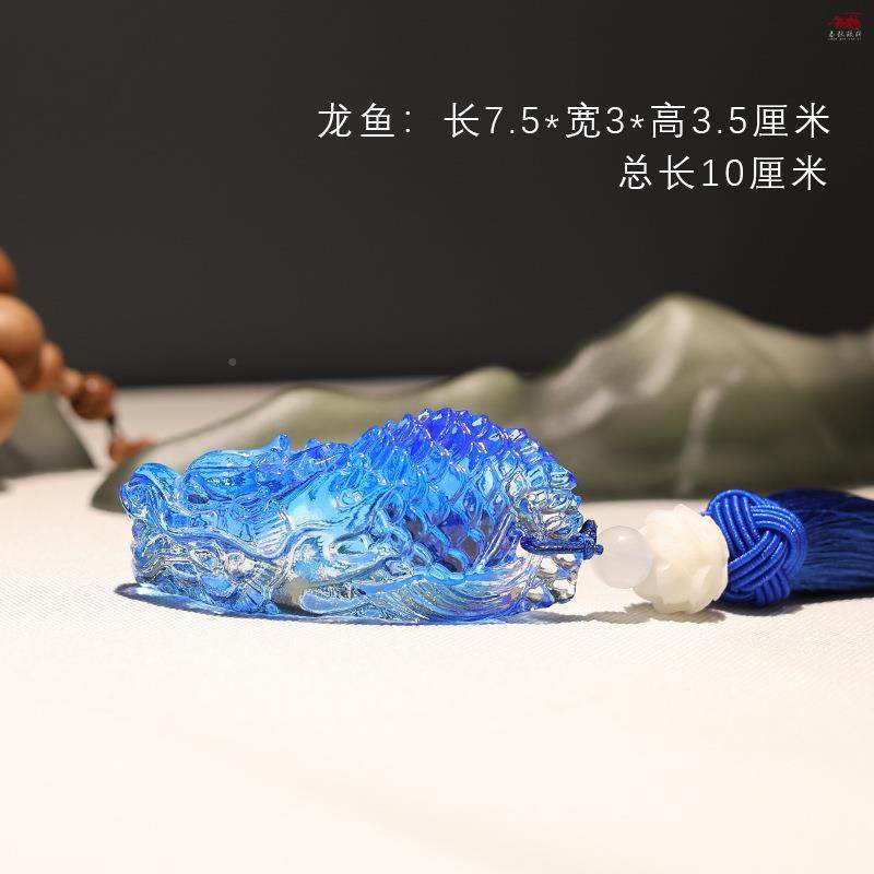 琉璃蟹厅钳居手上有钳手中有钱手把件车内品客家饰螃AGU蟹钳挂件